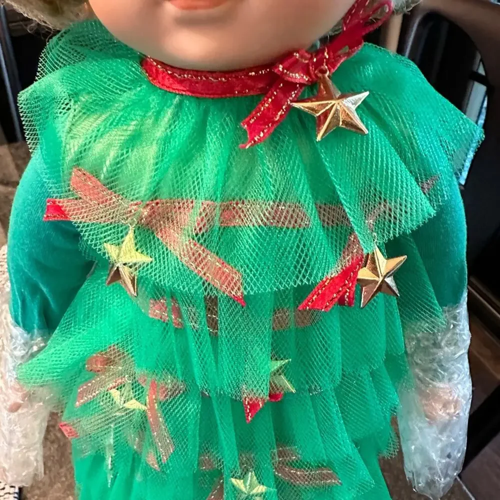 vintage Festive Green Christmas Tree Doll with Star Headpiece NWT still wrapped